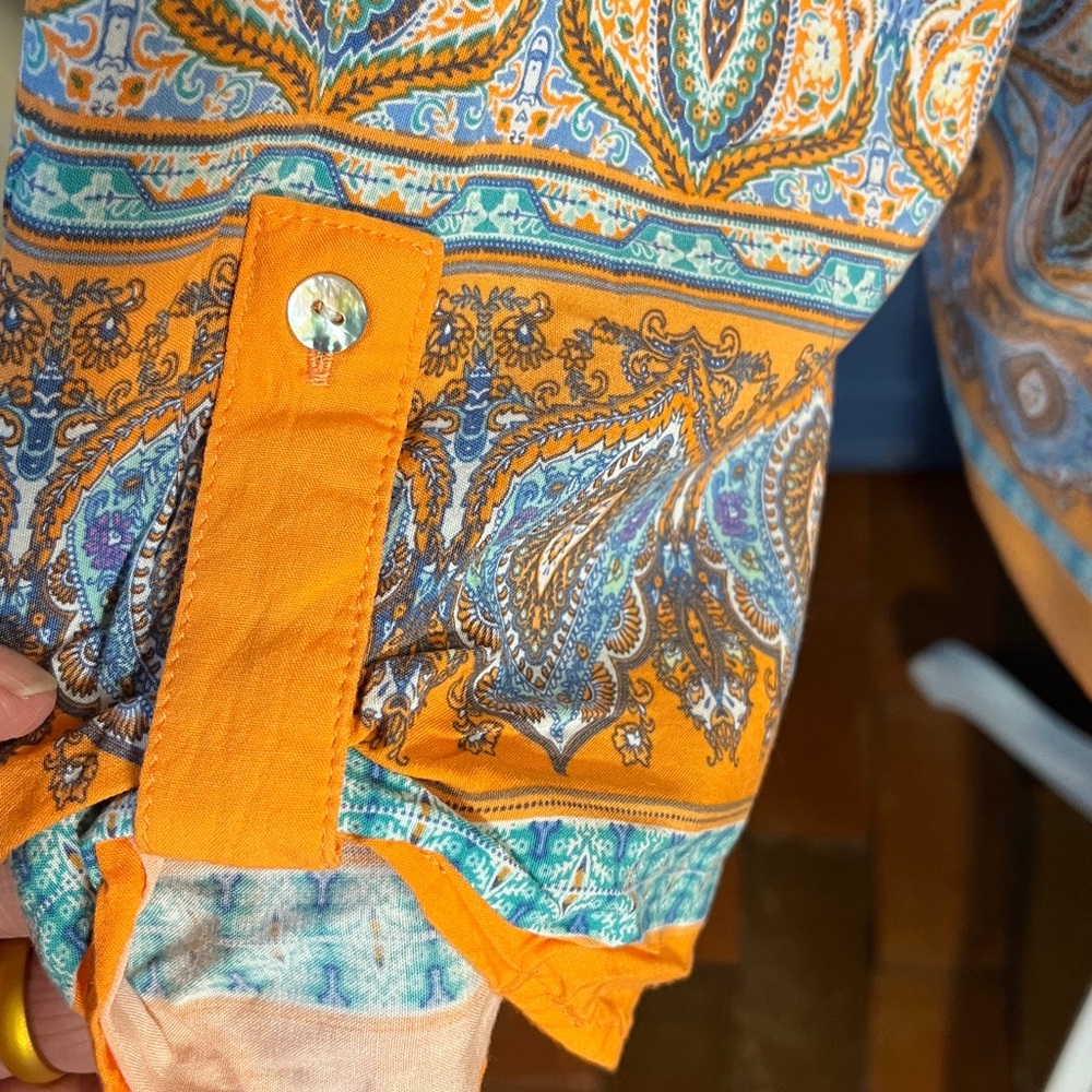 Ruby Rd size XL tunic blue and orange - Picture 4 of 6
